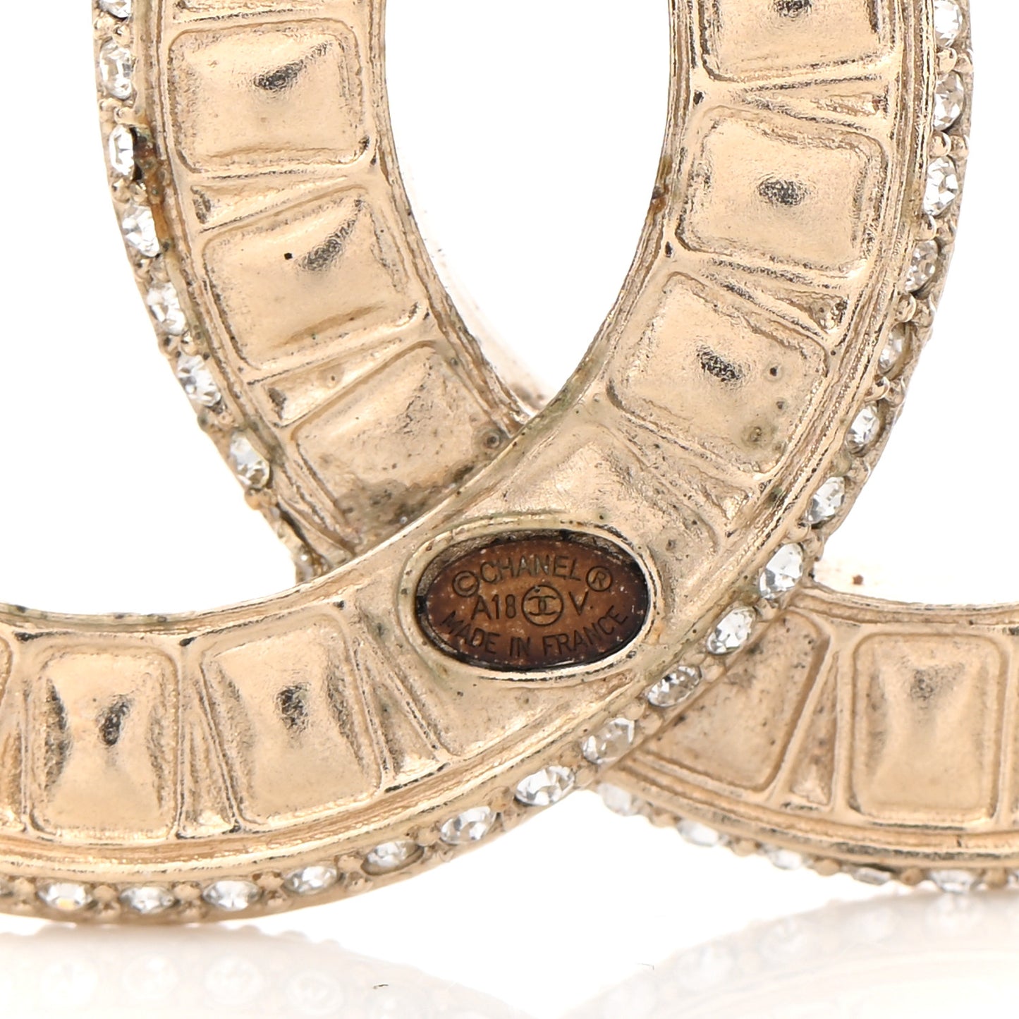 Baguette Crystal CC Brooch Gold