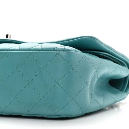 Chanel Lambskin Quilted Jumbo Double Flap Turquoise 10 of 13