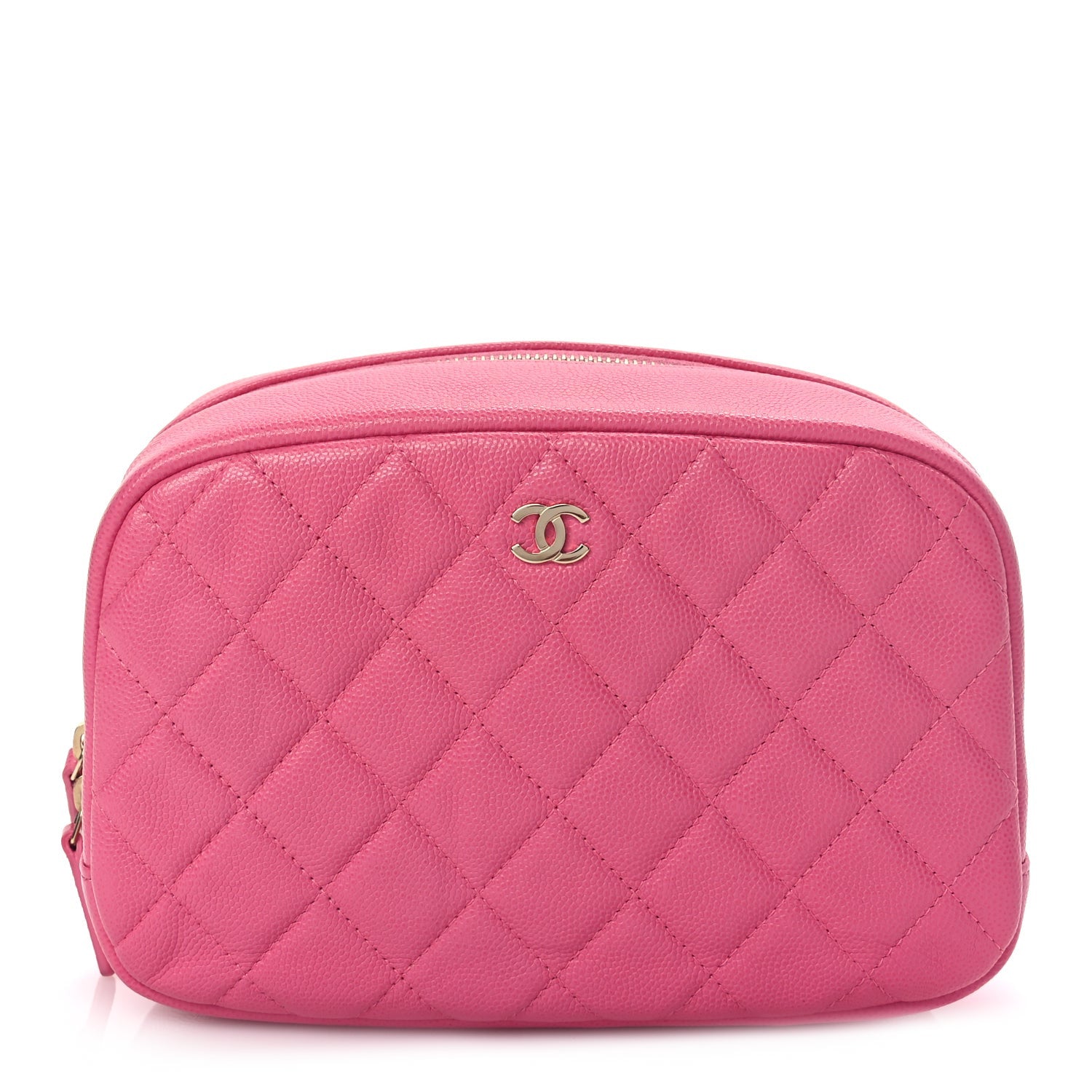 Chanel Caviar Quilted Medium Curvy Pouch Cosmetic Case Pink 1 of 8