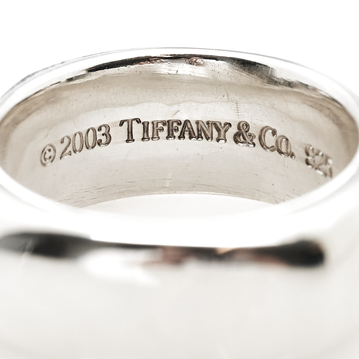 Tiffany Sterling Silver Rounded Square Cushion Band Ring 53 6.5 6 of 7