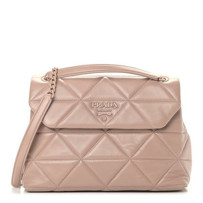 Prada Nappa Triangle Stitched Large Spectrum Bag Cipria 1 of 12