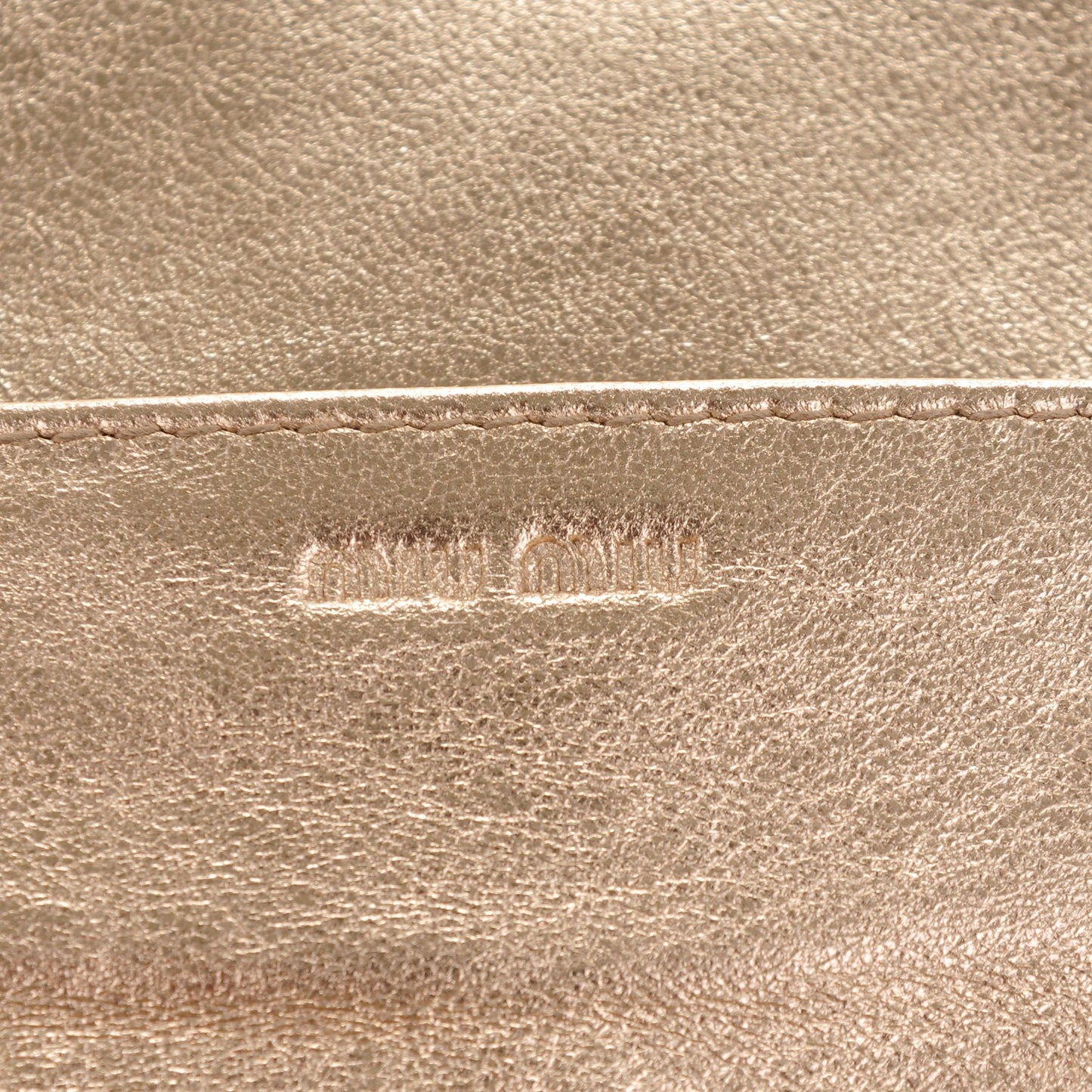 Metallic Lambskin Bow Flap Wallet Gold