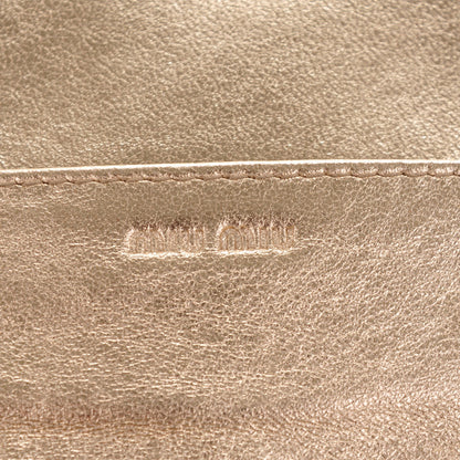 Miu Miu Metallic Lambskin Bow Flap Wallet Gold 6 of 6