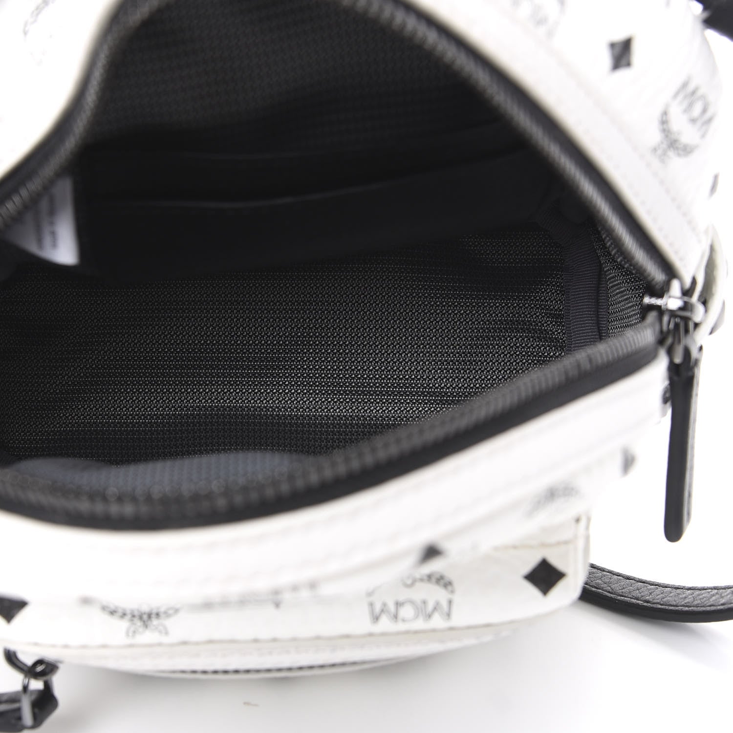 MCM Visetos Side Stud X-Mini Stark Bebe Boo Backpack White 5 of 11