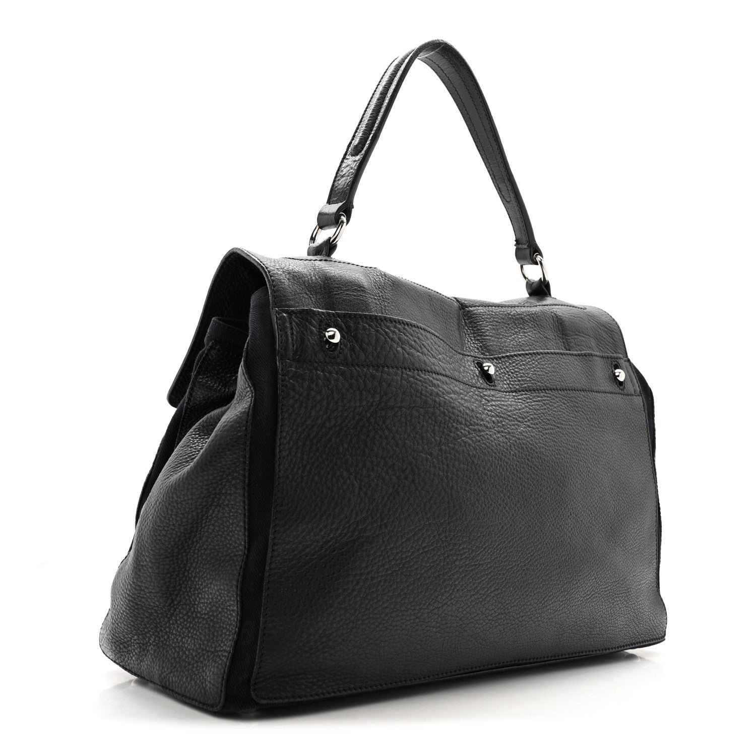 Saint Laurent Calfskin Canvas Large Muse Two Black 3 of 16