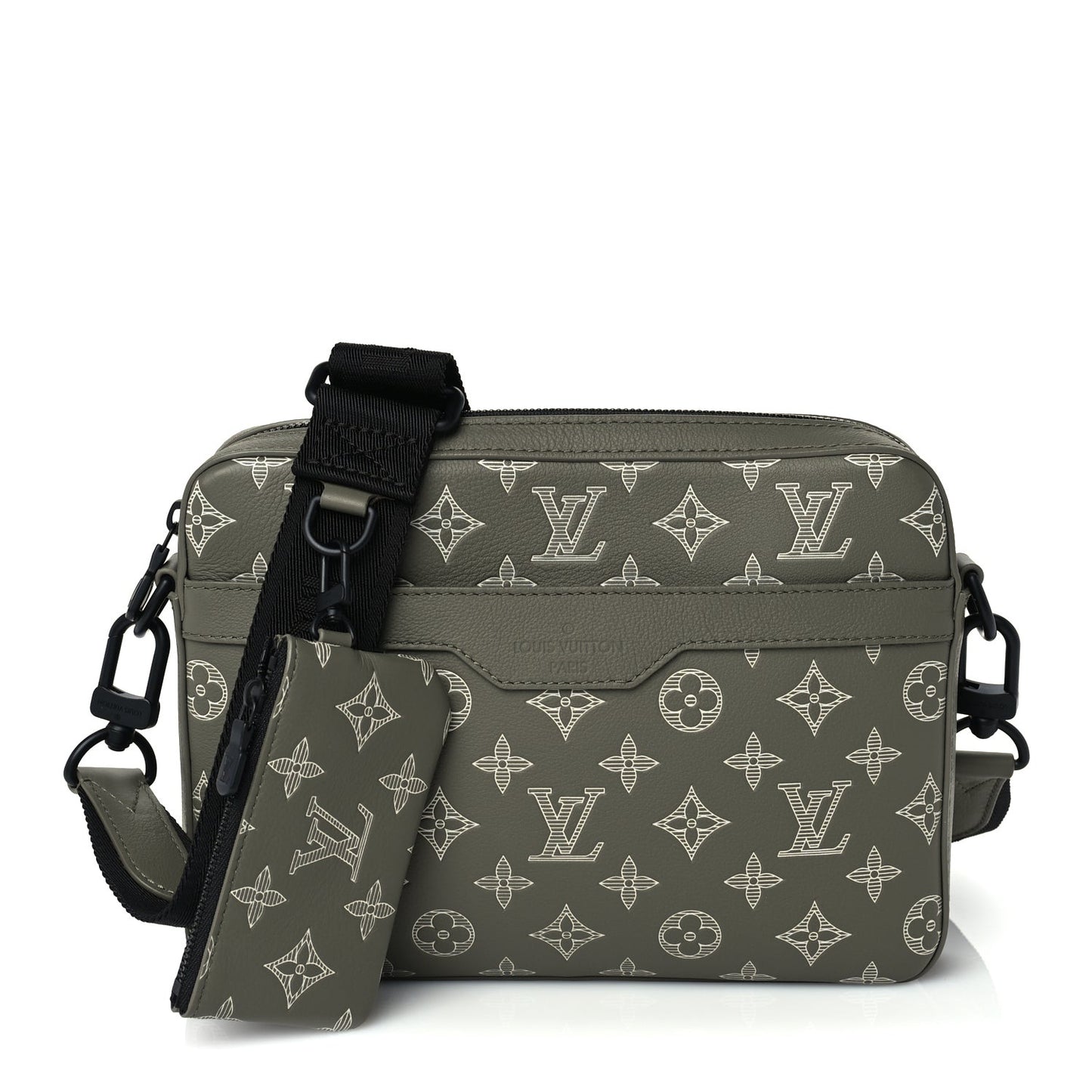 Monogram Shadow G65 Trio Messenger  Olive Green