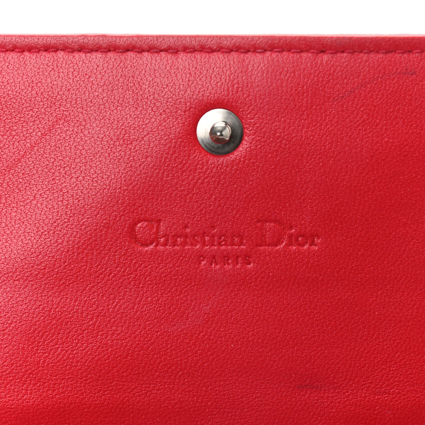 Lambskin Cannage Rendez-vous Chain Wallet Red