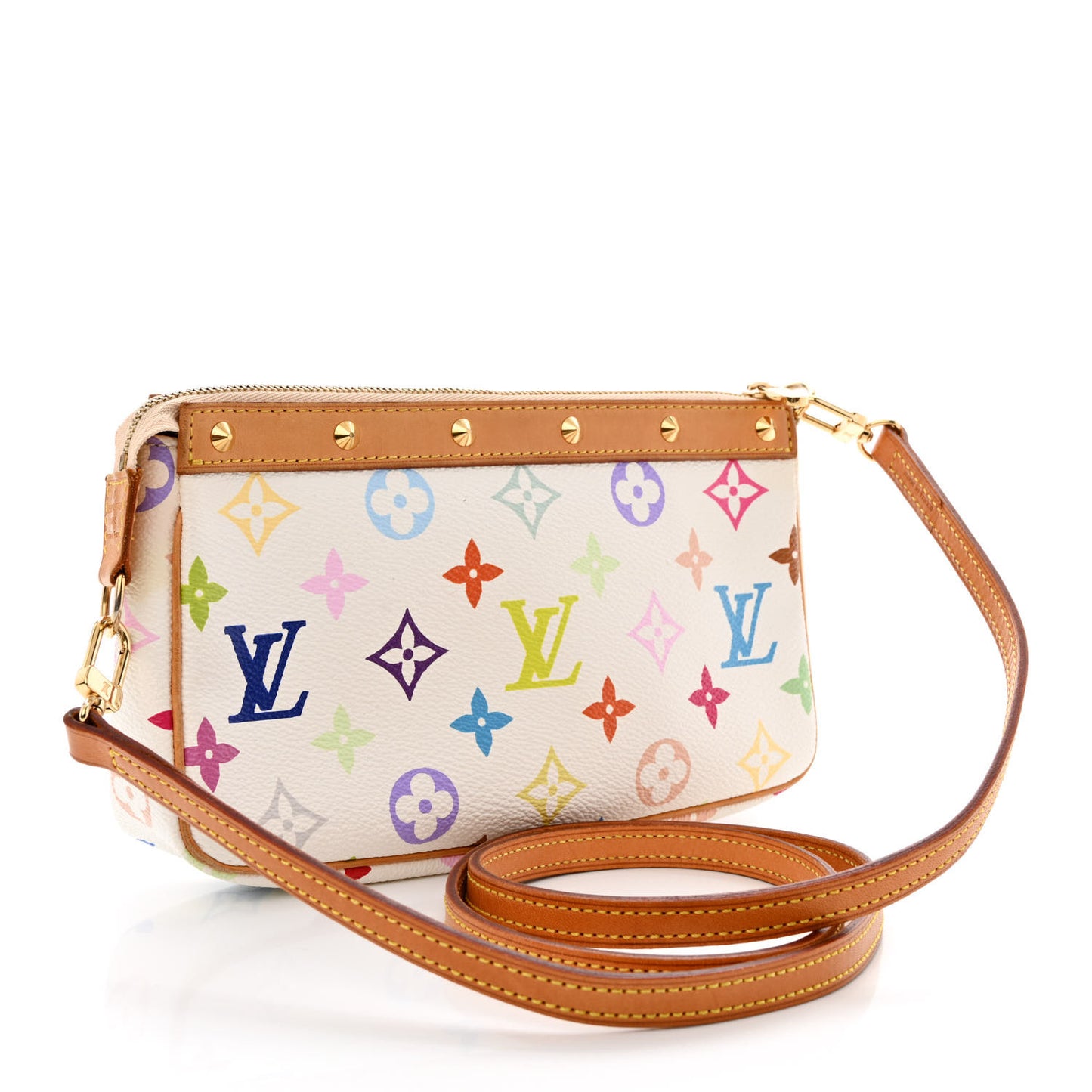 Monogram Multicolor Pochette Accessories White Long Strap