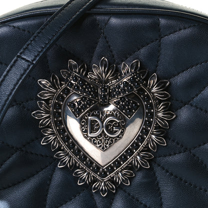 Dolce & Gabbana Smooth Calfskin Mini Devotion Camera Bag Black 8 of 9