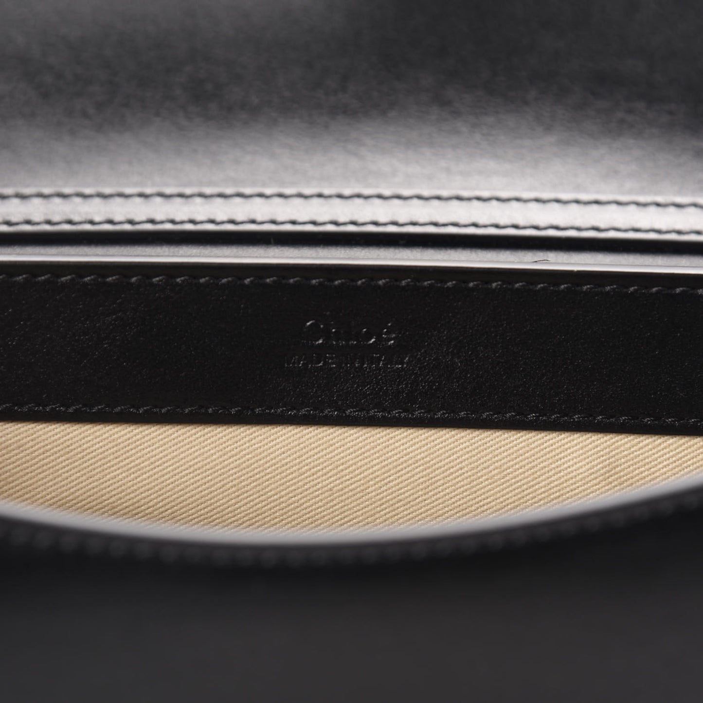 Calfskin Suede C Clutch With Chain Black