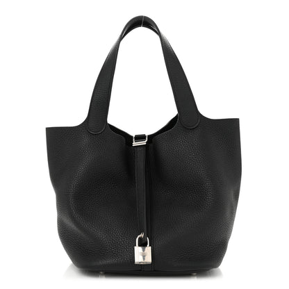 Hermes Taurillon Clemence Picotin Lock 22 MM Black 1 of 10