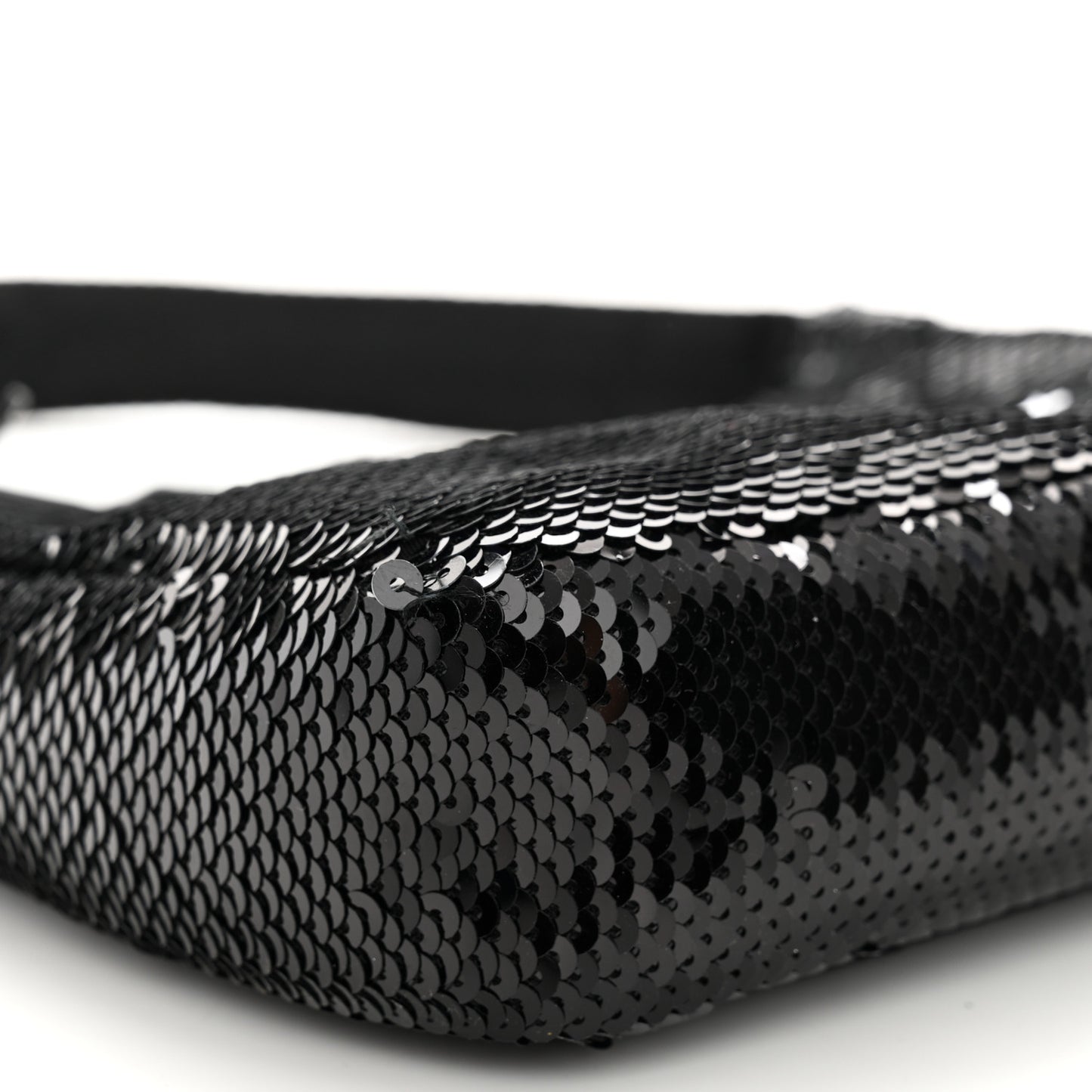 Paillettes Sequin Mini Re-Edition 2000 Bag Black White