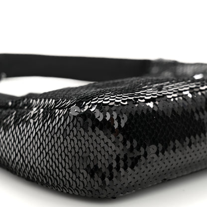 Prada Paillettes Sequin Mini Re-Edition 2000 Bag Black White 10 of 12