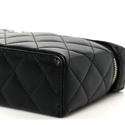 Chanel Lambskin Quilted Top Handle Slim Vanity With Chain Black 10 of 11