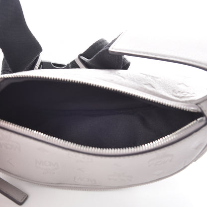 MCM Calfskin Ottomar Monogram Belt Bag Dove 8 of 9