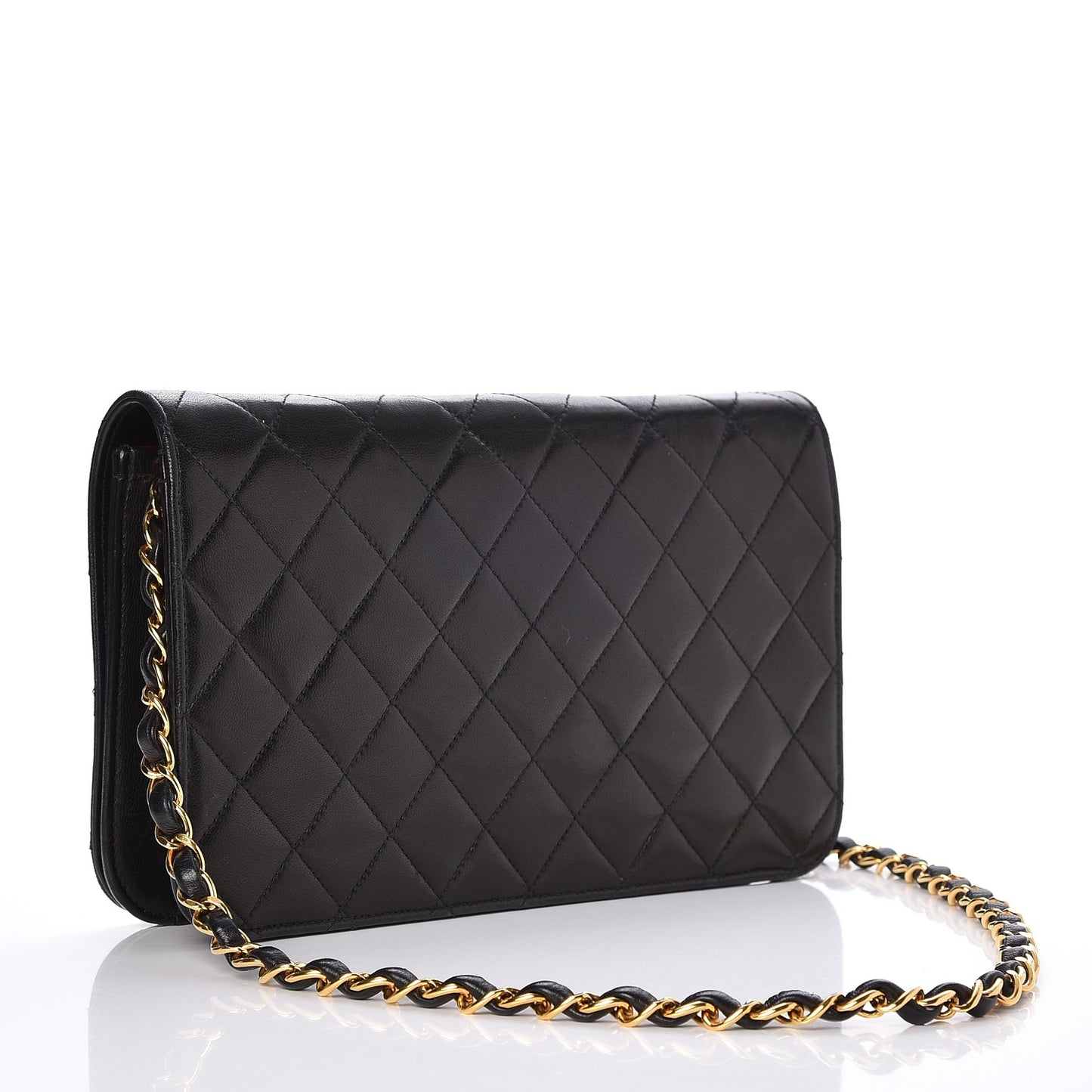 Lambskin Quilted Small Single Flap Black