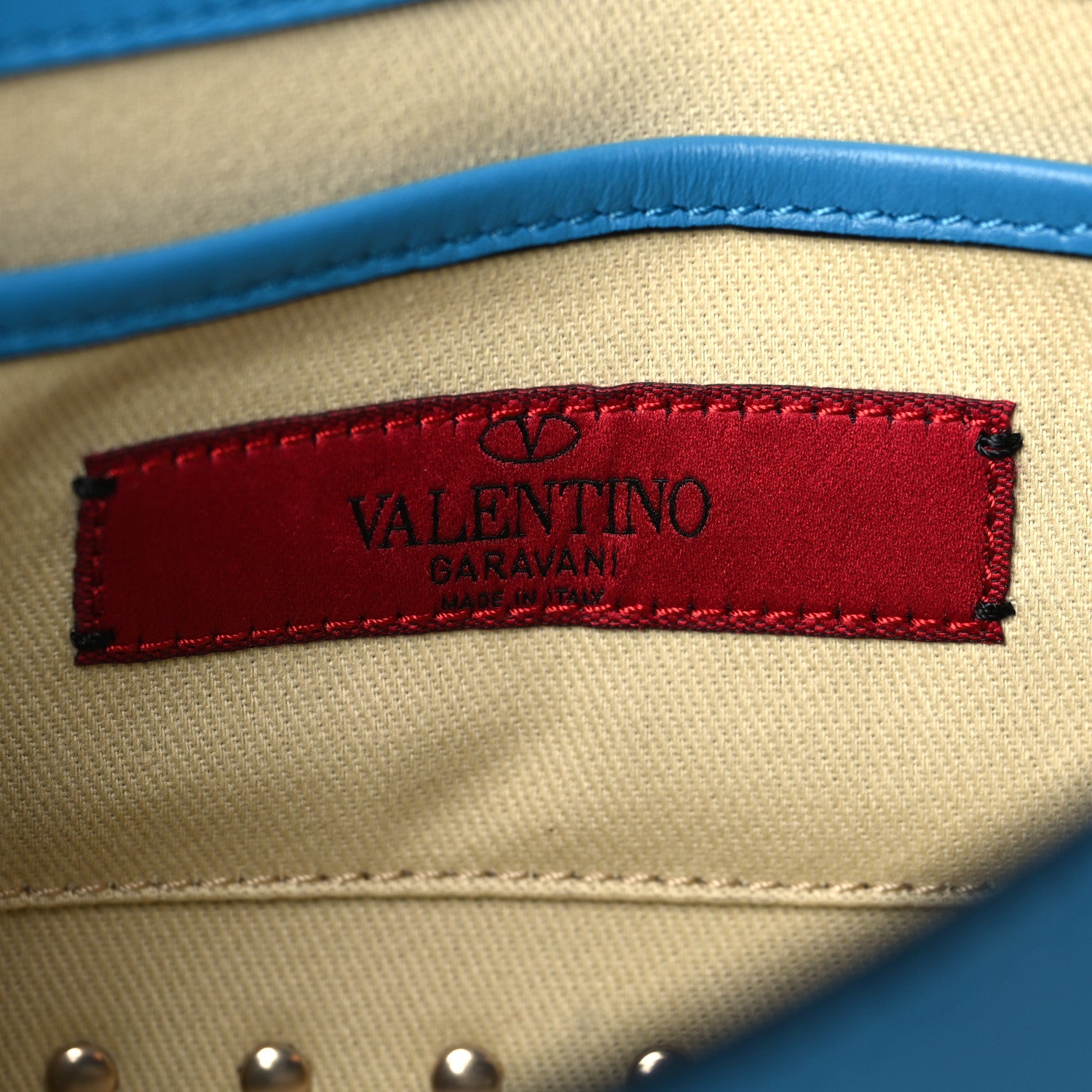 Valentino Garavani Vitello Mini Rockstud Flap Saddle Crossbody Bag Light Blue 5 of 8