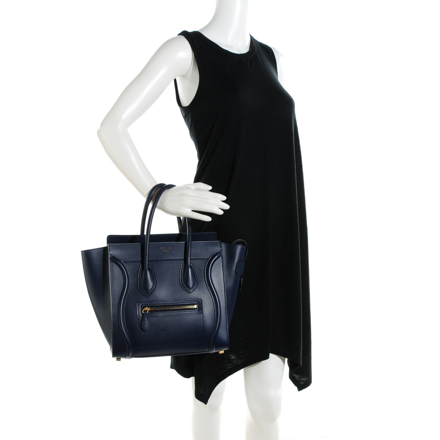 Celine Smooth Calfskin Micro Luggage Ink 2 of 8
