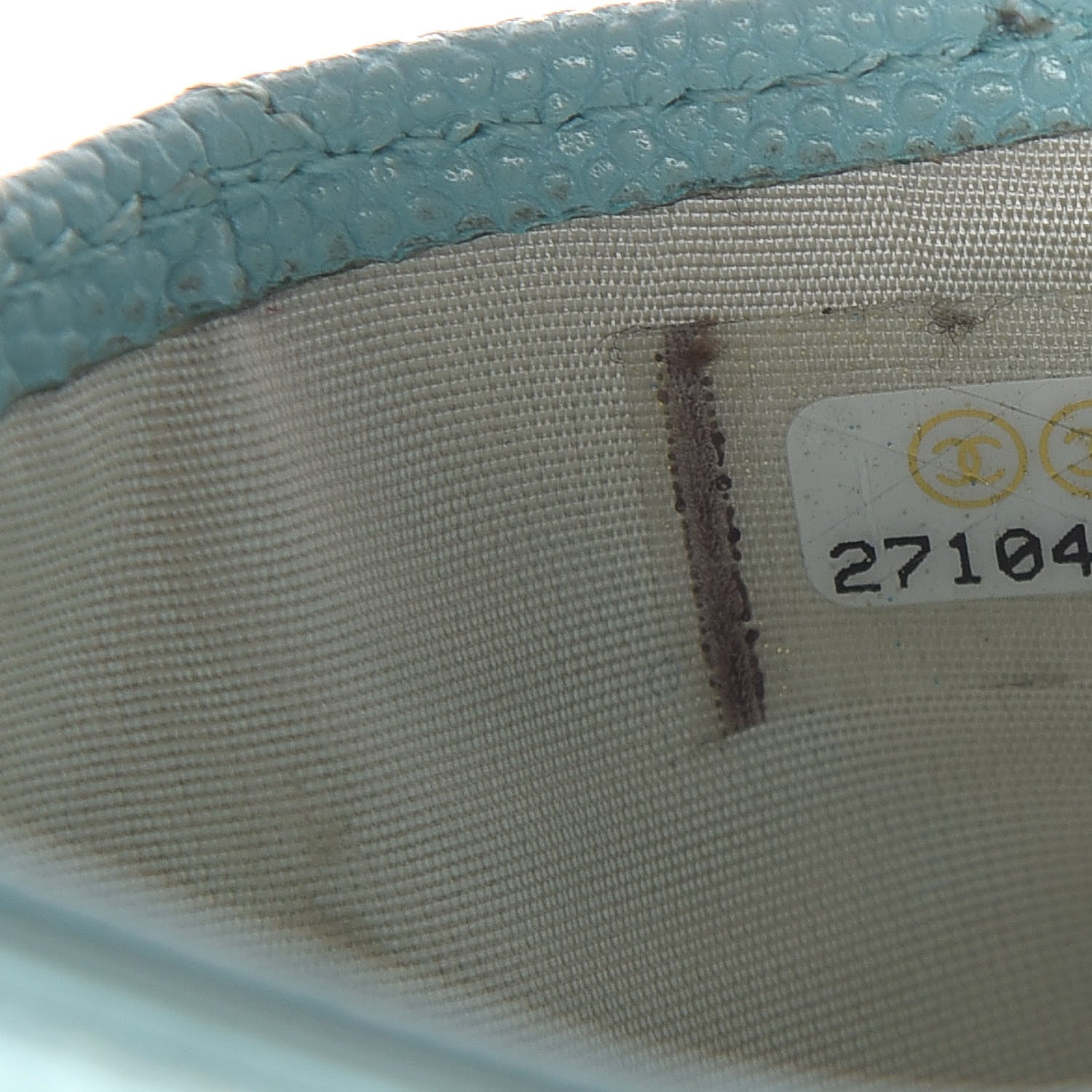 Chanel Caviar Quilted Card Holder Light Blue 8 of 20