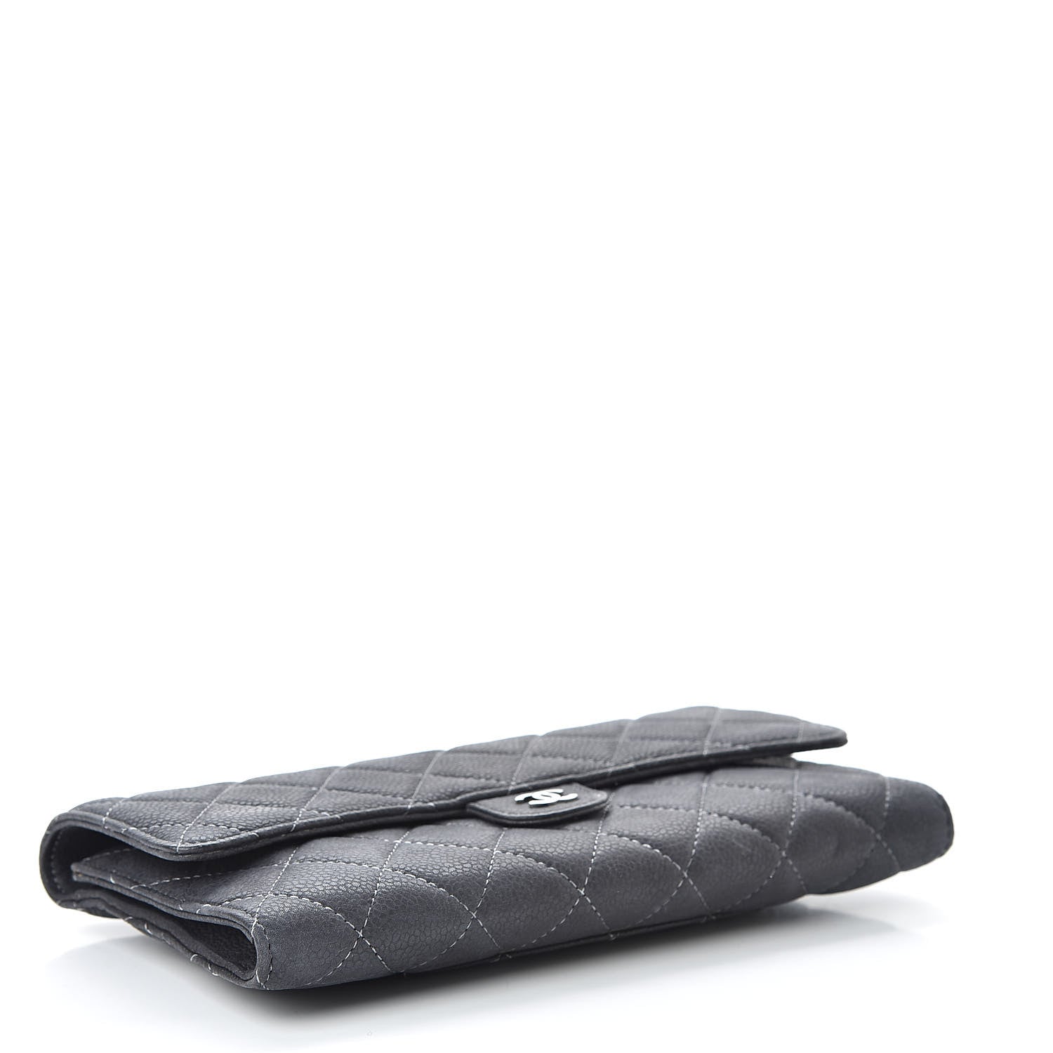 Chanel Iridescent Caviar Quilted Large Flap Wallet Grey 4 of 14