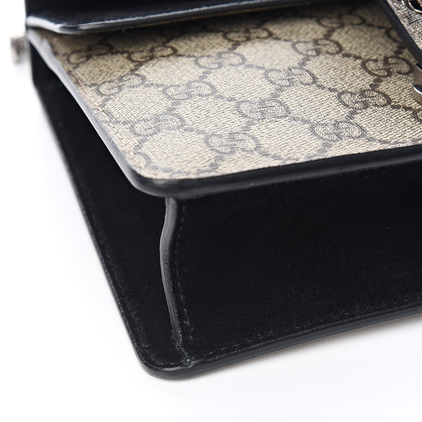 GG Supreme Monogram Mini Dionysus Shoulder Bag Black