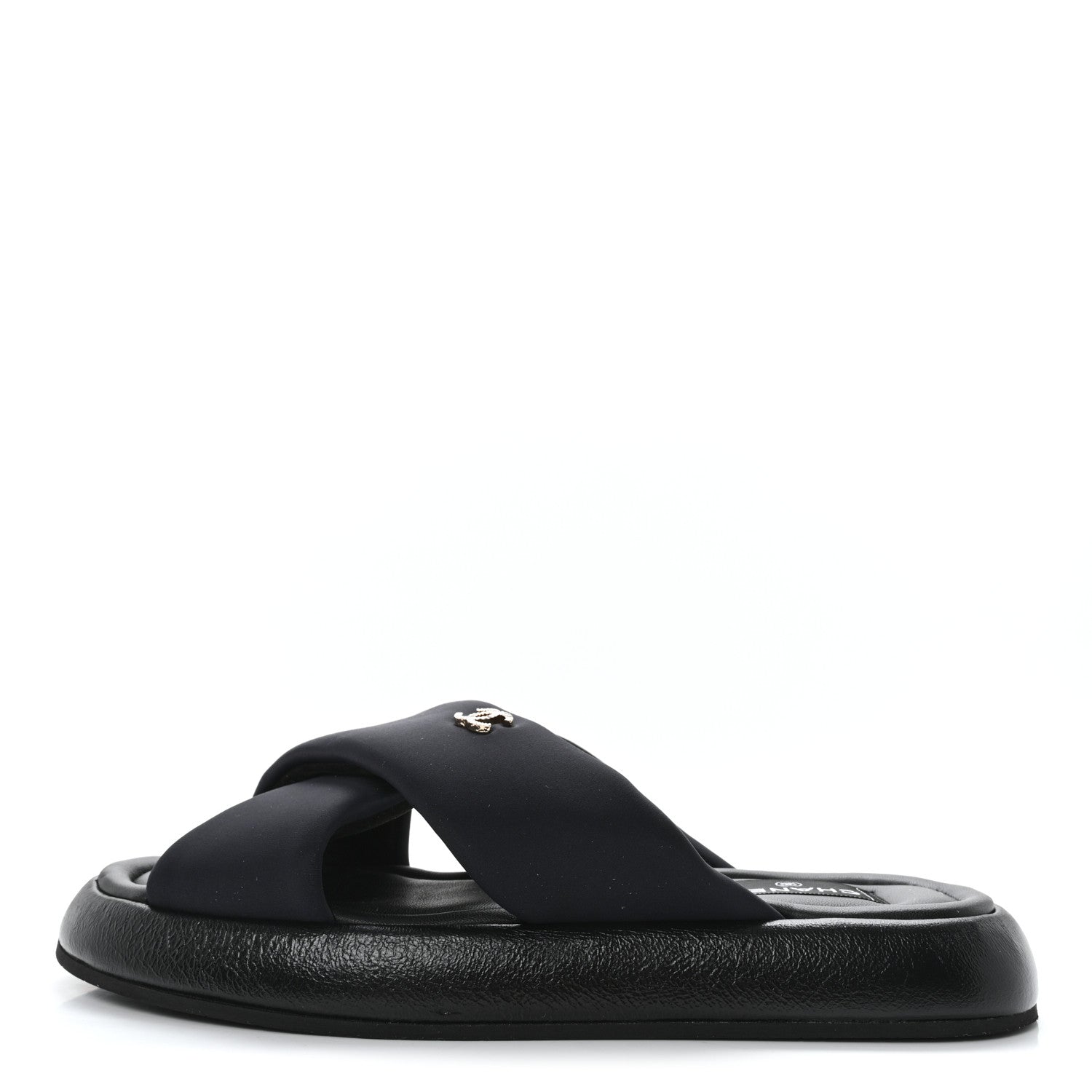 Chanel Fabric CC Mules Sandals 41 Black 1 of 10