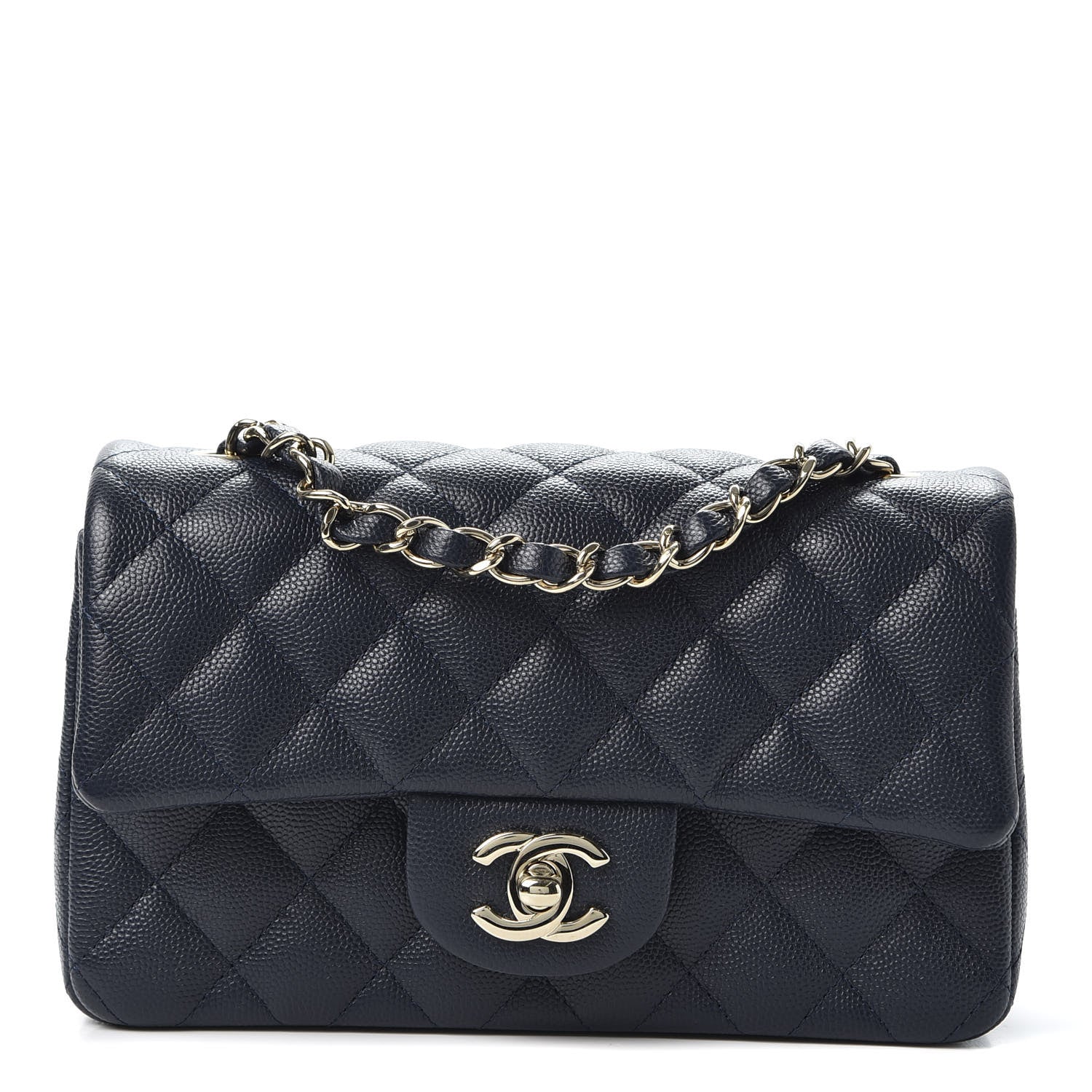 Chanel Caviar Quilted Mini Rectangular Flap Navy 1 of 8