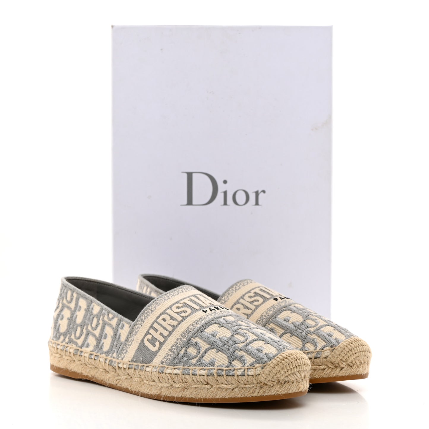 Oblique Embroidered Granville 15mm Espadrilles 37 Grey Stone
