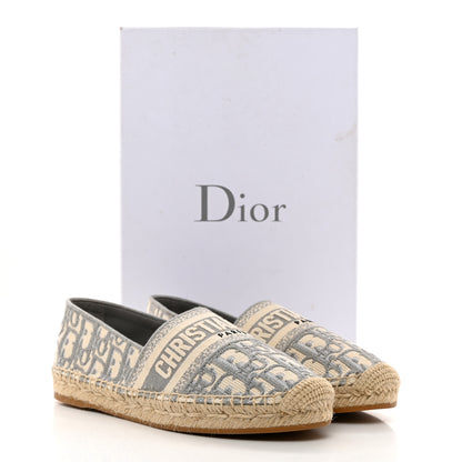 Christian Dior Oblique Embroidered Granville 15mm Espadrilles 37 Grey Stone 9 of 9