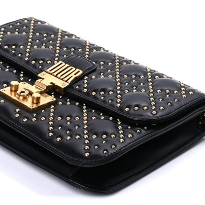 Christian Dior Lambskin Cannage Studded Small Dioraddict Flap Bag Black 8 of 8