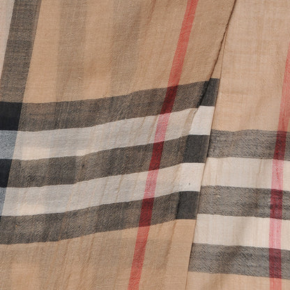 Burberry Linen Giant Check Lightweight Scarf Camel 4 of 10