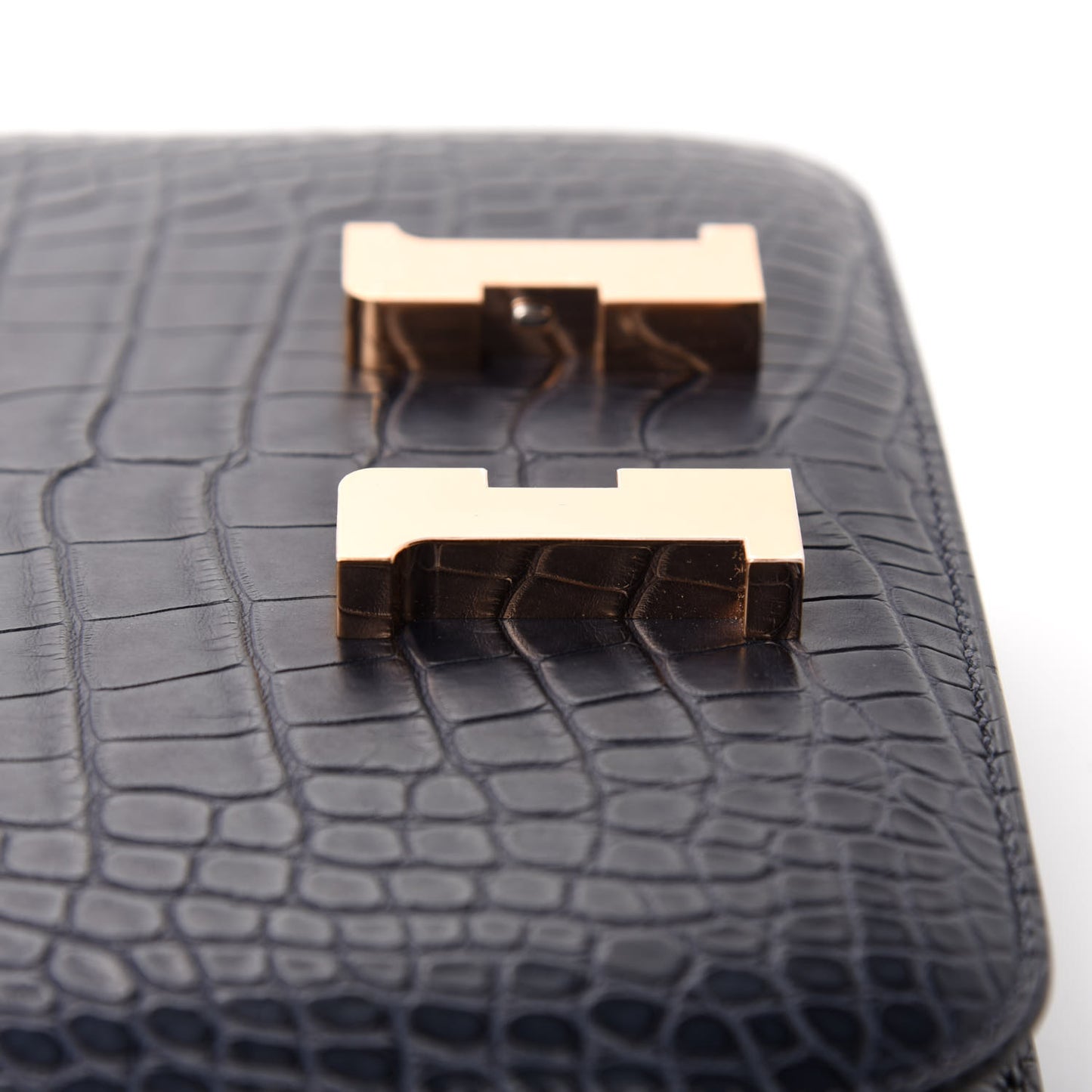 Matte Alligator Constance 18 Bleu Indigo