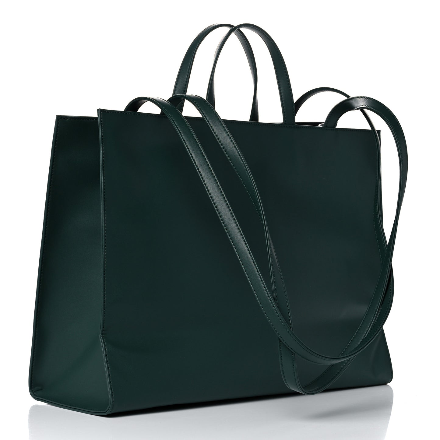 Vegan Leather Large Shopping Bag Dark Olive