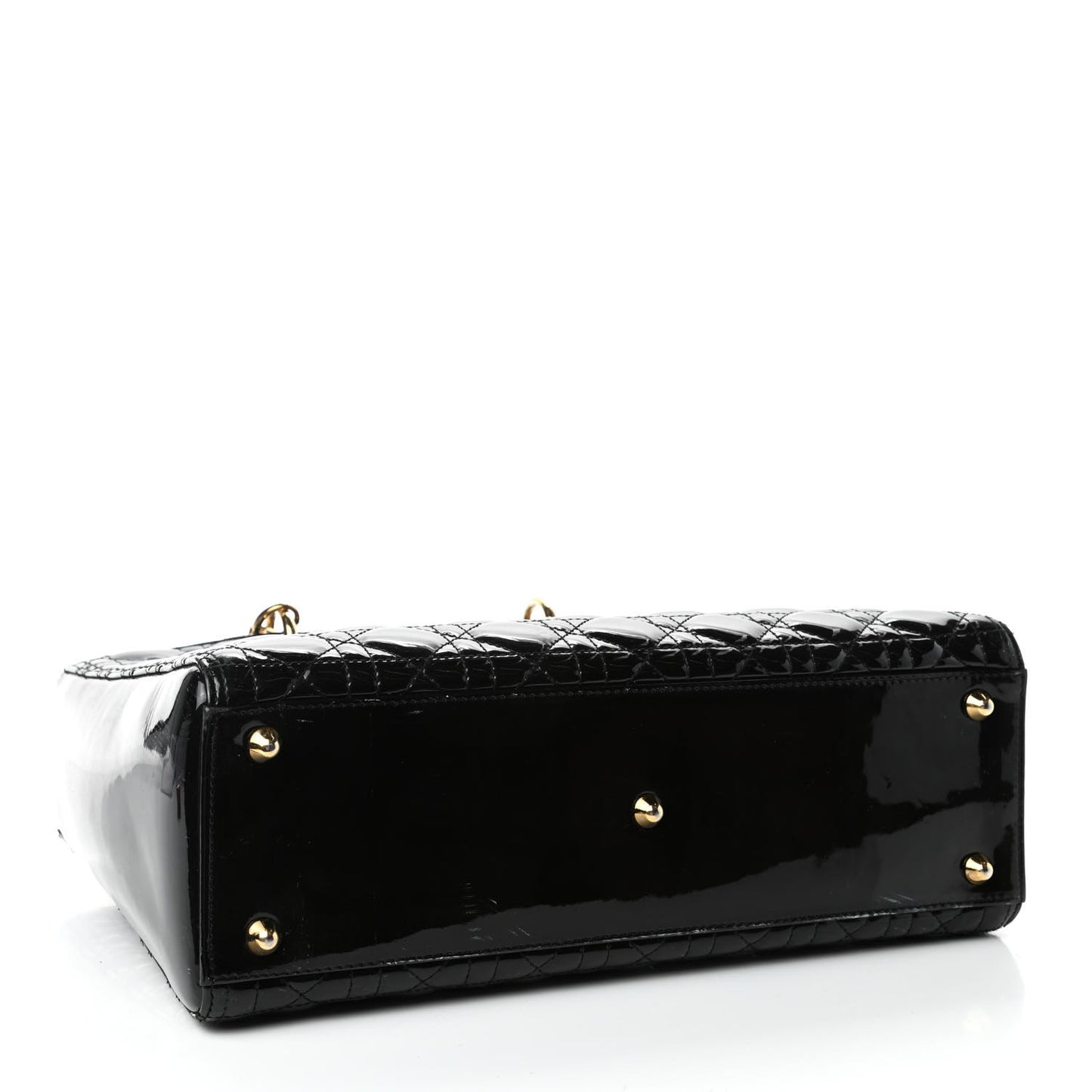 Patent Cannage Large Lady Dior Black