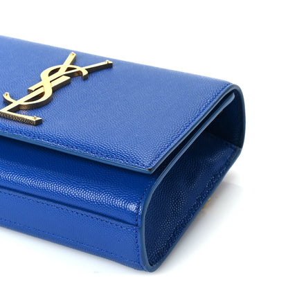 Saint Laurent Grain De Poudre Small Classic Monogram Kate Satchel Royal Blue 8 of 8