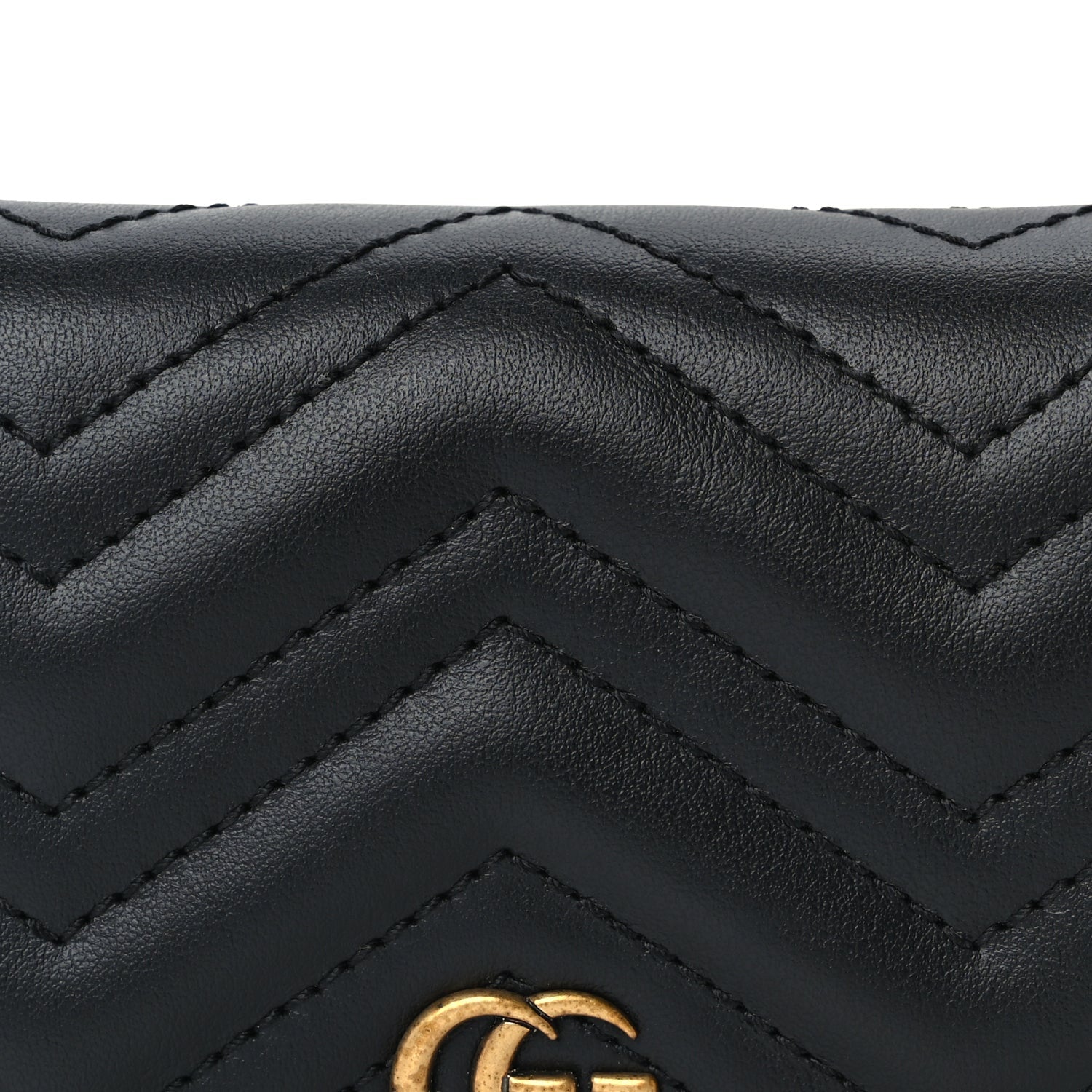 Gucci Calfskin Matelasse GG Marmont Card Case Wallet Black 7 of 7