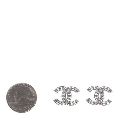 Chanel Crystal CC Earrings Silver 2 of 4