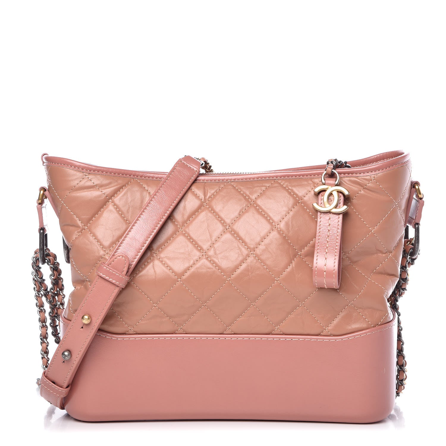 Chanel Aged Calfskin Quilted Medium Gabrielle Hobo Pink 1 of 13