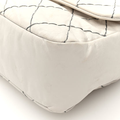 Chanel Glazed Goatskin Double Stitch Flap Ivory 10 of 10