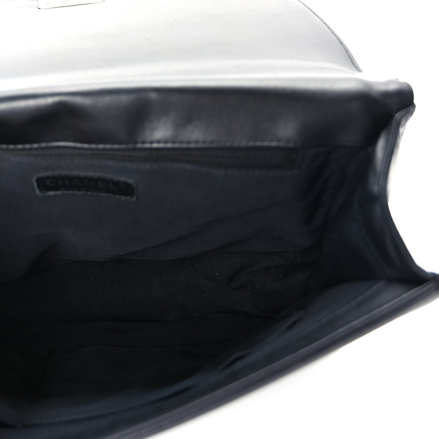 Lambskin Quilted Large Boy Flap Black