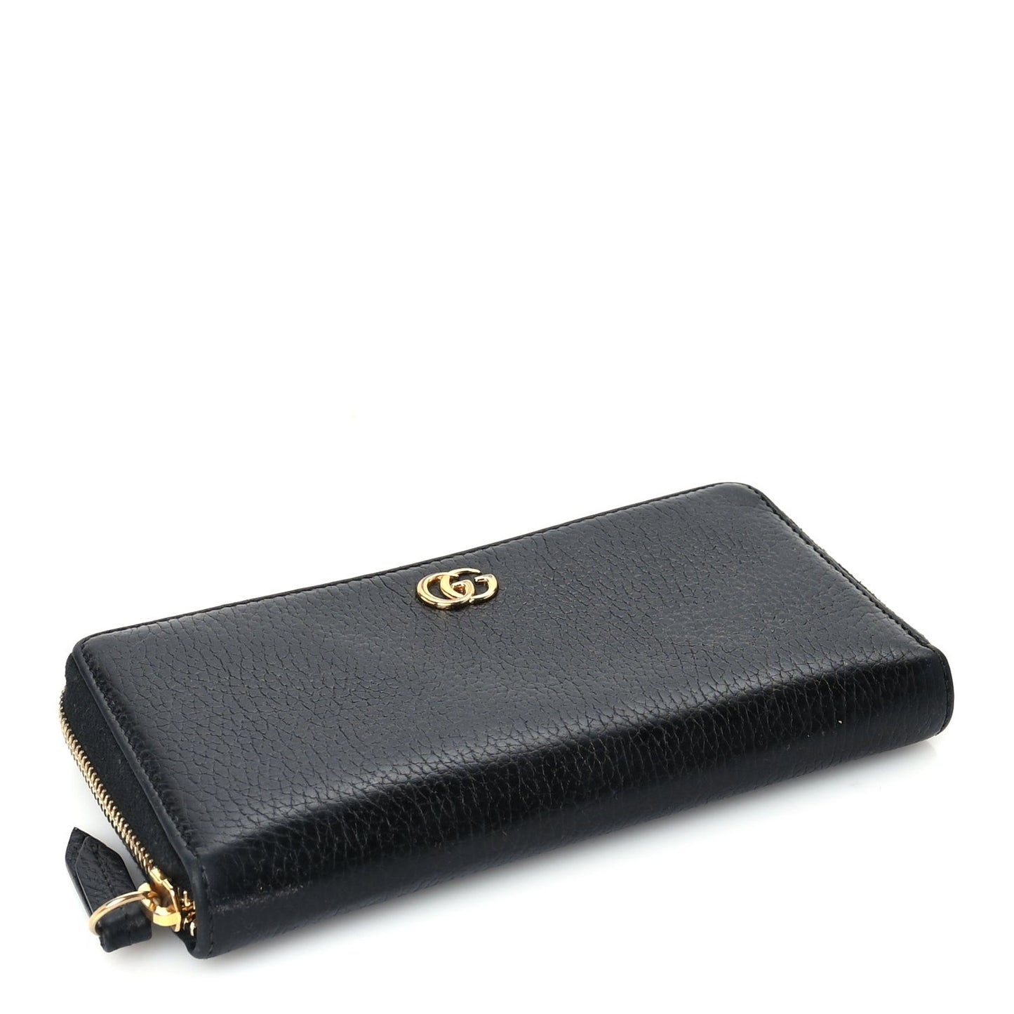 Dollar Calfskin GG Marmont Zip Around Wallet Black