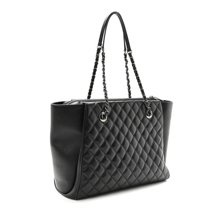 Chanel Lambskin Quilted Shopping Tote Black 3 of 7