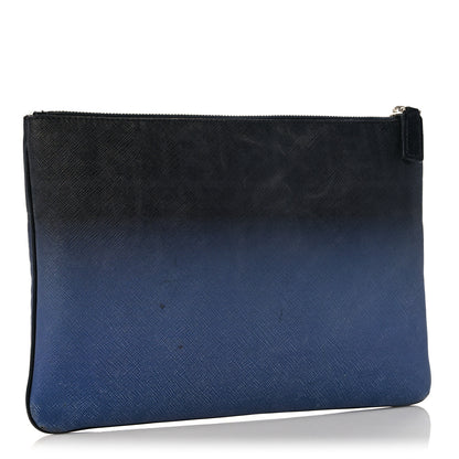 Fendi Vitello Elite Pouch Black Blue 3 of 17