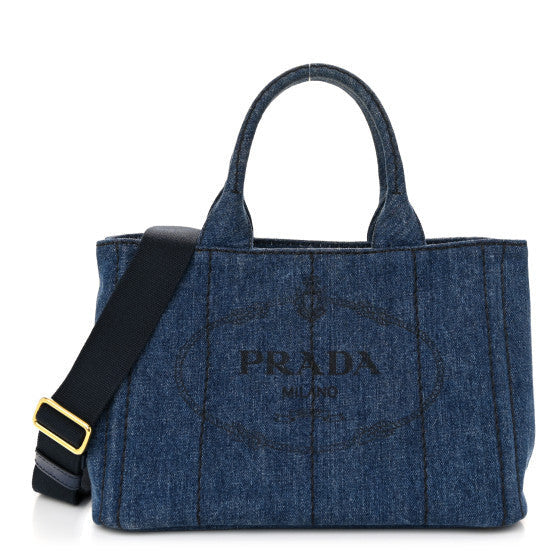 Denim Small Logo Tote Bleu