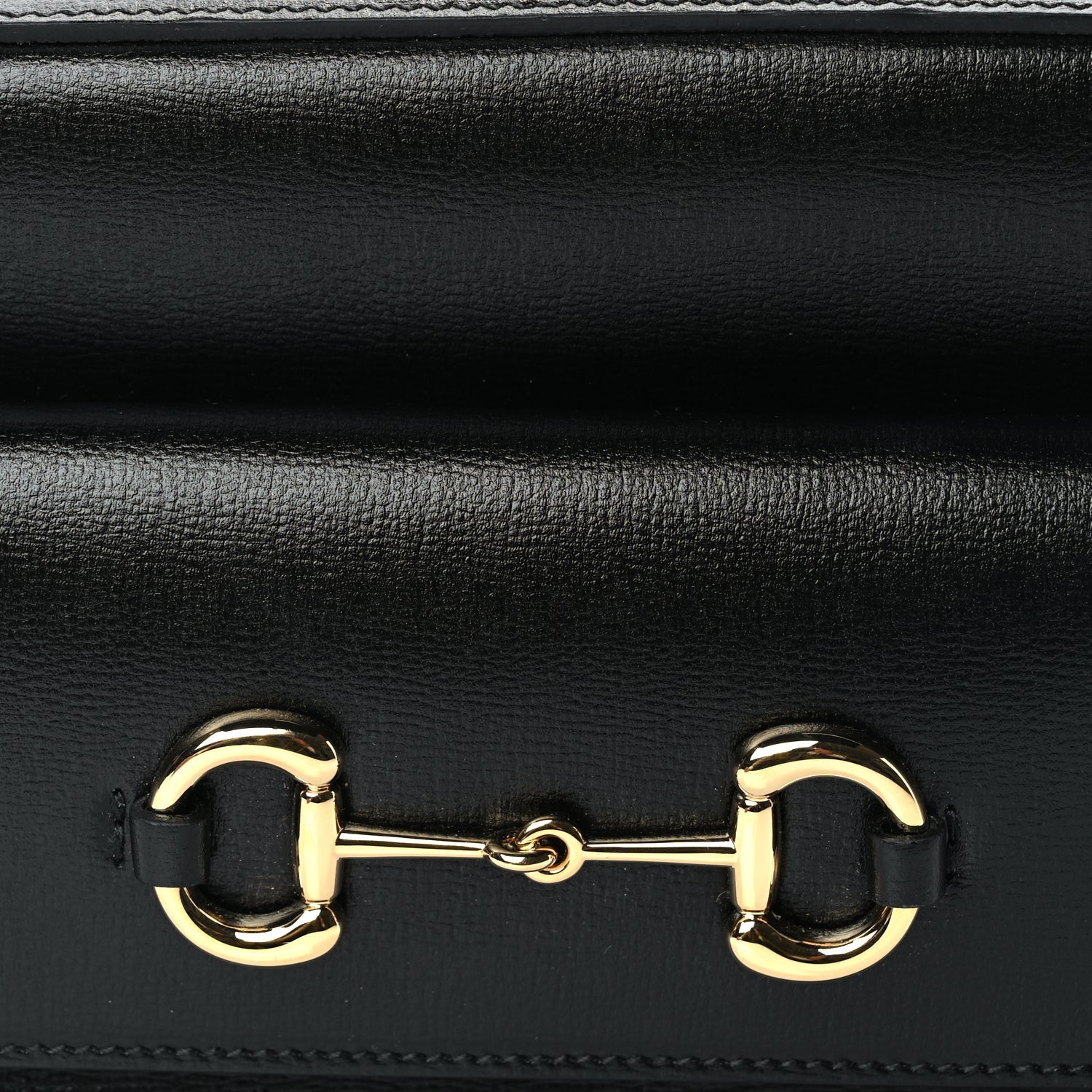 Gucci Textured Calfskin Small Horsebit 1955 Shoulder Bag Black 6 of 8