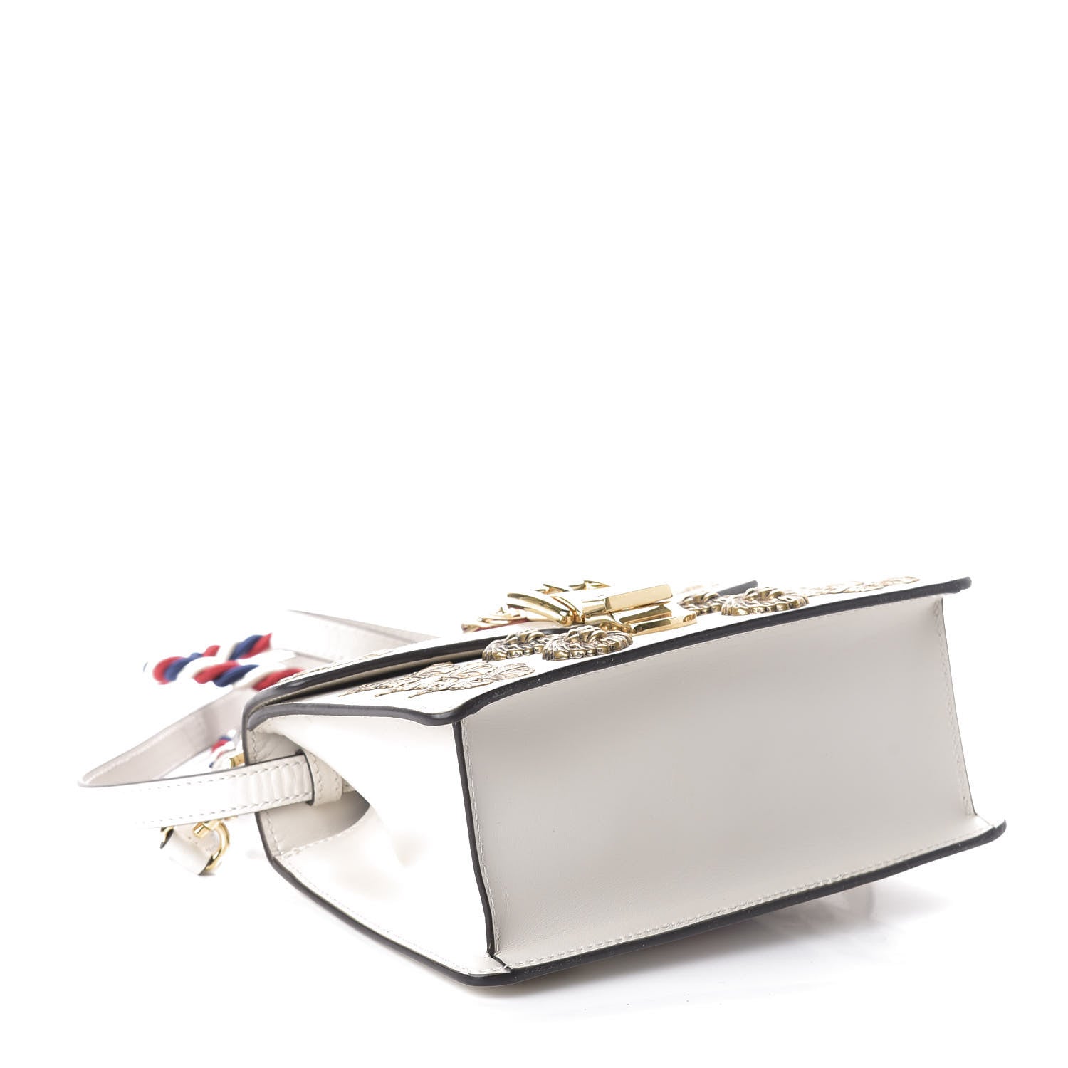 Gucci Calfskin Animal Studs Mini Sylvie Top Handle Bag White 4 of 10