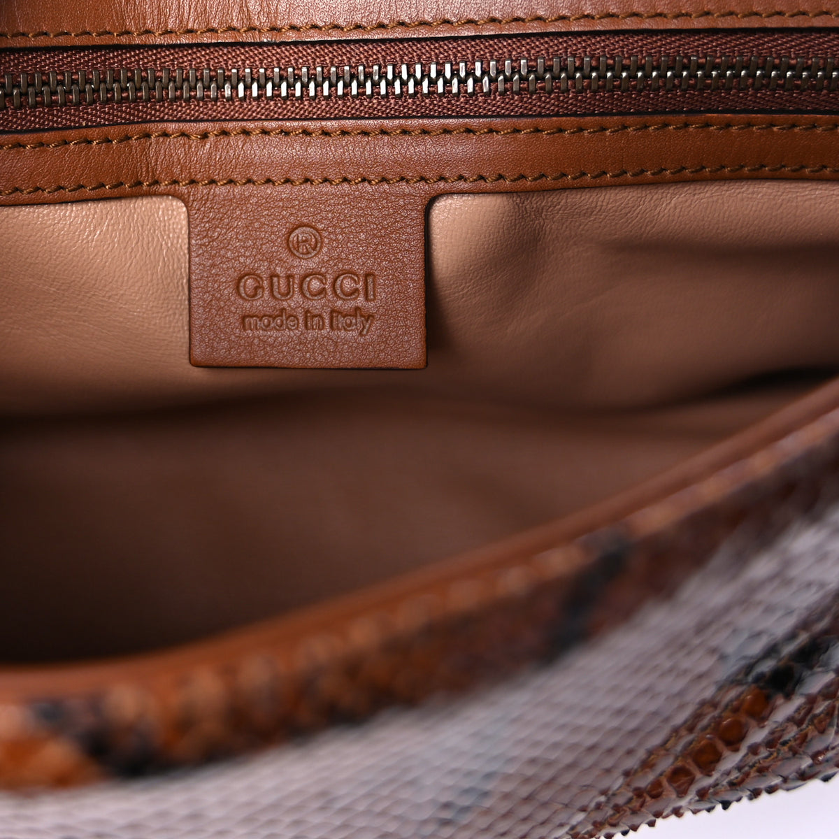 Python Matelasse Small GG Marmont Shoulder Bag Brown