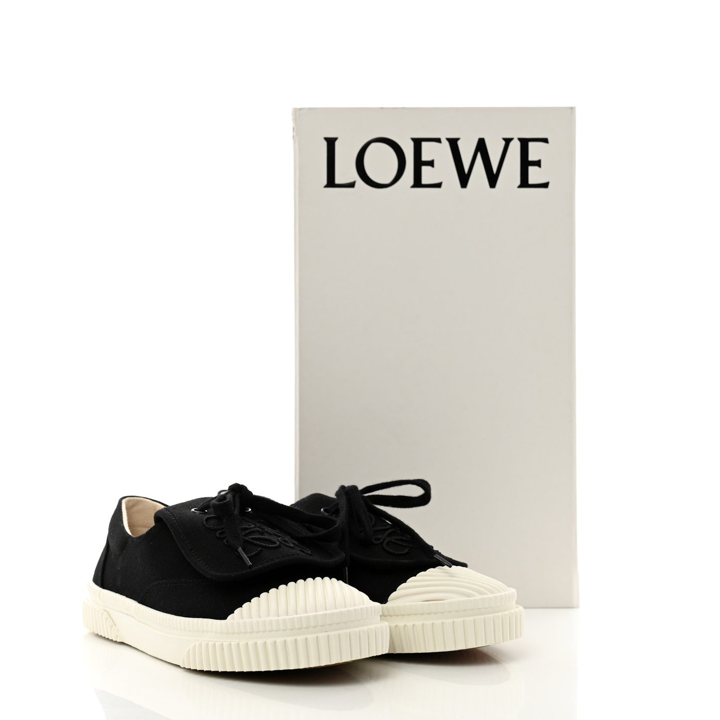Jacquard Anagram Calfskin Flap Sneakers 35 Black