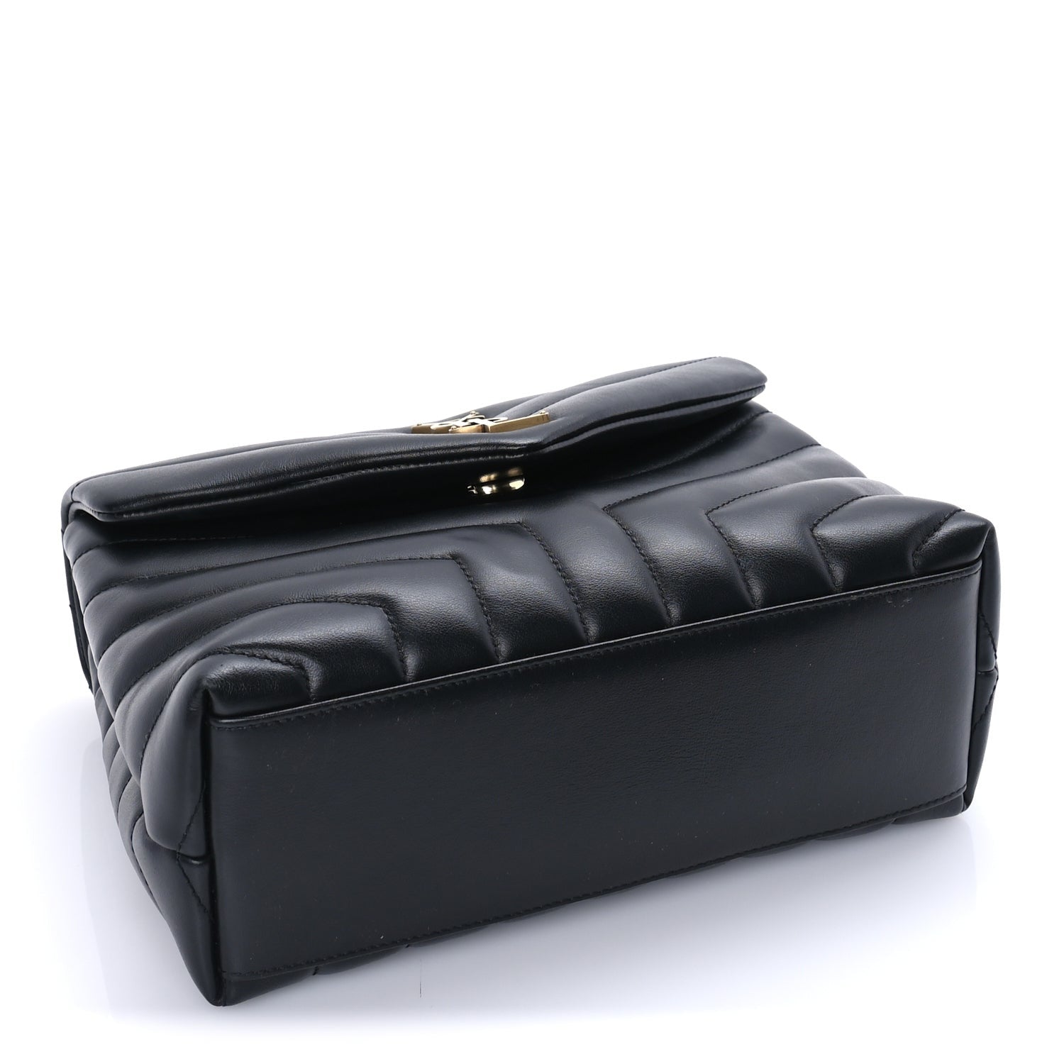 Saint Laurent Calfskin Y Quilted Monogram Small Loulou Chain Satchel  Black 3 of 7