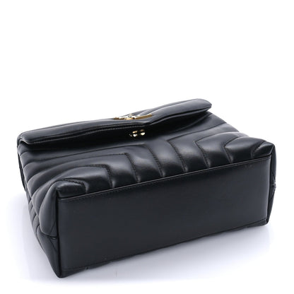Saint Laurent Calfskin Y Quilted Monogram Small Loulou Chain Satchel  Black 3 of 7